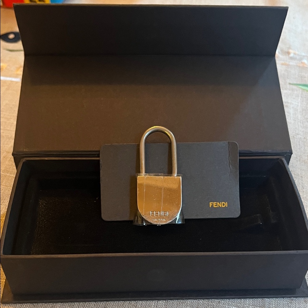 Vintage Fendi Silver/Stainless Steel Key Ring